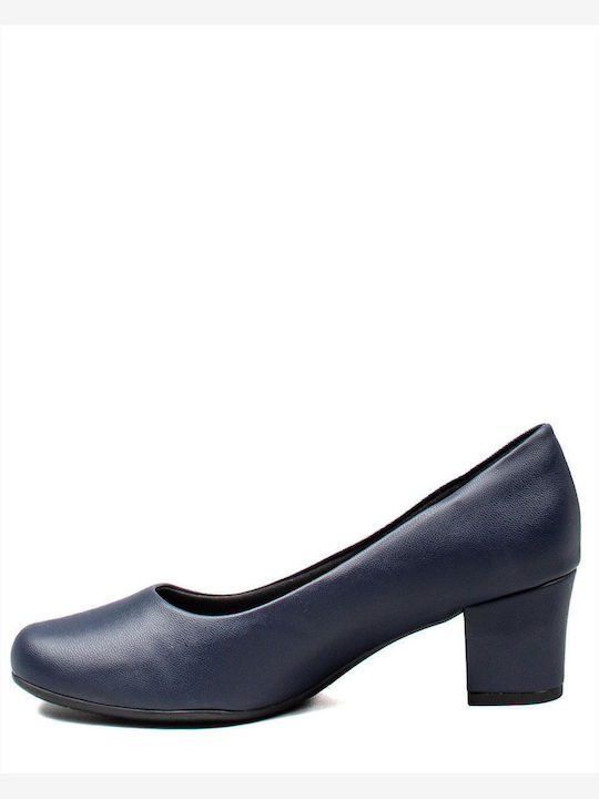 Leder Pumps Marineblau