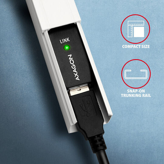 Axagon USB 2.0 Kabel USB-A-Stecker - USB-B-Stecker Schwarz 20m ADR-220B