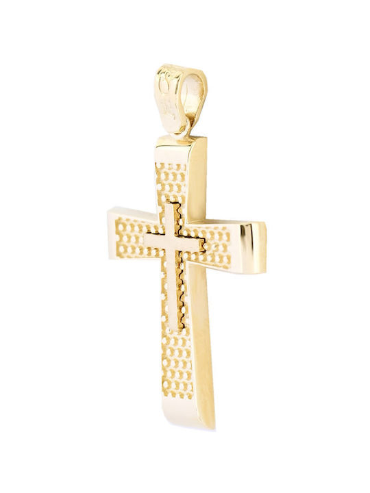 Fa Cad'oro Gold Cross 14K Double Sided with Chain