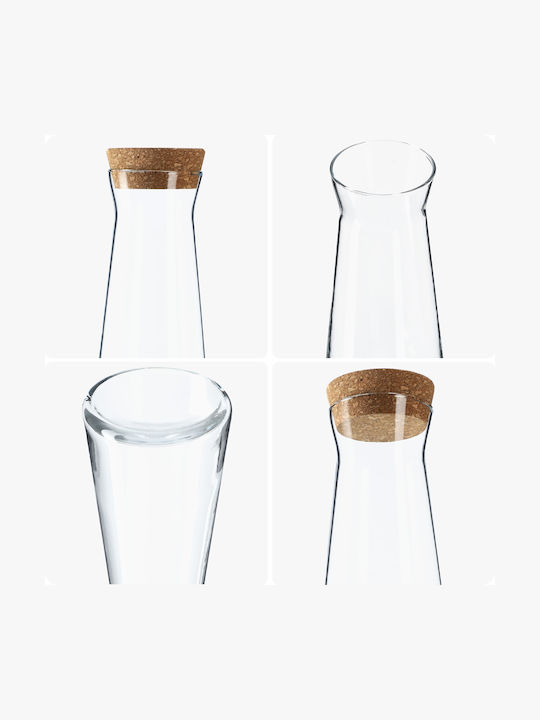 Kadax Glas Karaffe zum Servieren Wein 26.5cm mit Verschluss Transparent 1000ml 1Stück