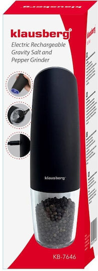 Klausberg Elektrischer Salz- und Pfeffermühle Keramik in Schwarz Farbe