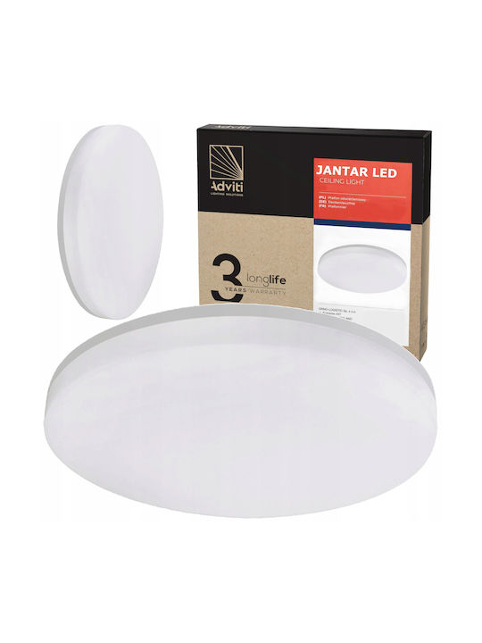 Adviti Deckenleuchte Badezimmer Weiß mit Integrierter LED