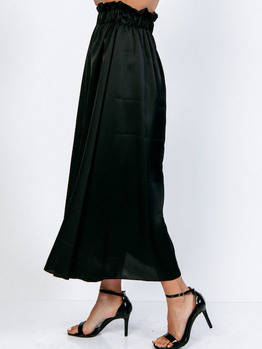 Boutique Satin Skirt in Black color