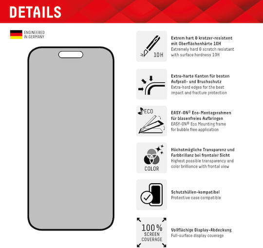 Displex Real Glass 3D 0.33mm Full Face Tempered Glass (iPhone 15 Plus / 16 Plus)