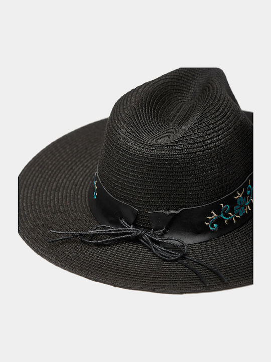 Interhat Wicker Women's Panama Hat Black