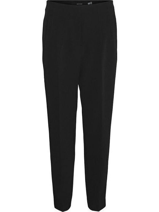 Dama Talie înaltă Pantaloni Chino cu Croială Tapered Negru