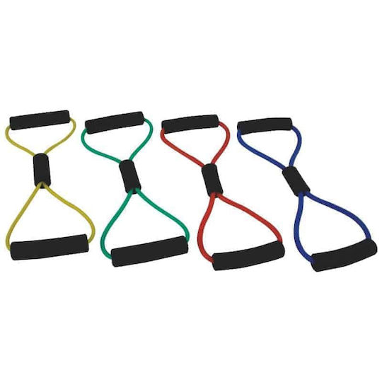 MSD Band Figure 8-Ring Loop Σκληρό Λάστιχο Γυμναστικής Loop / Σωληνωτό / Χιαστί Σκληρό με Λαβές Πράσινο