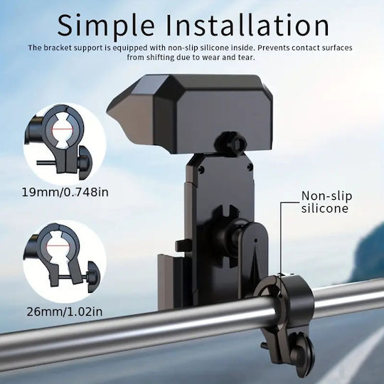 Yesido Bike Phone Holder C331 Rain Cover Non-slip Silicone Handlebar Clamp Black