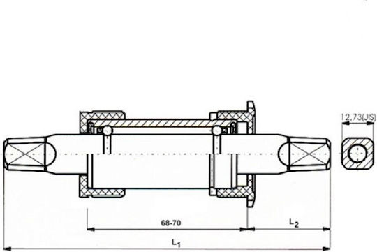 NECO Bicycle Bottom Bracket 127.5mm Black
