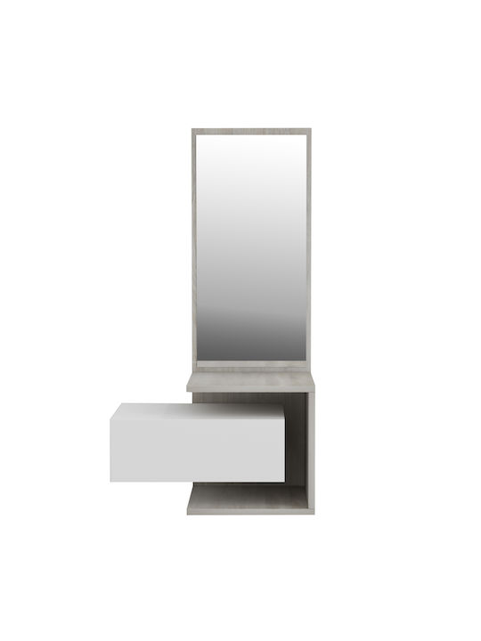 Entryway Furniture with Mirror Fb98984.14 Melamine in Sonoma-White 49.1x31.3x90cm.