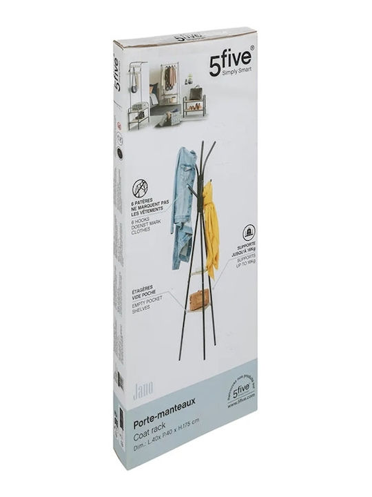 Metallic Coat Rack Black 40x40x175cm