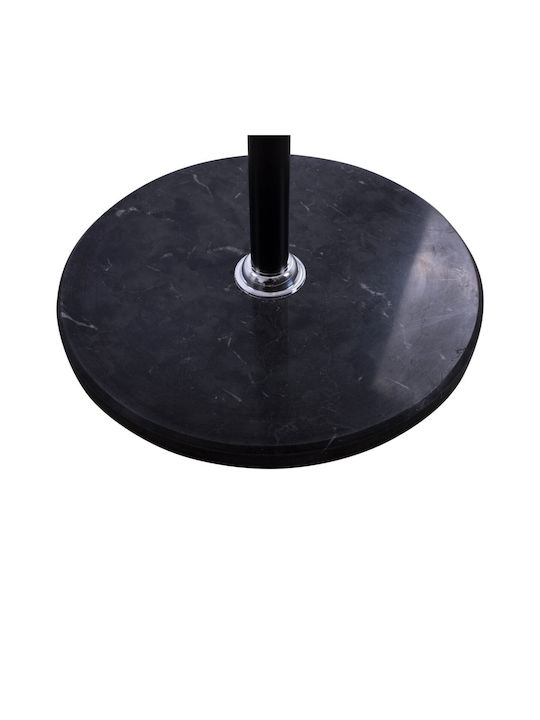 HomeMarkt Metallic Coat Rack Black 5 Positions with Marble Base Mercury 37x37x176cm
