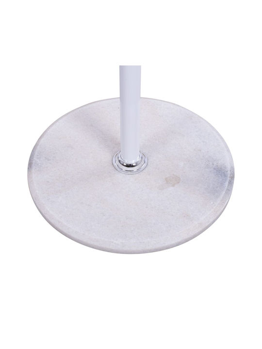 HomeMarkt Metallic Coat Rack White/ Natural 6 Positions Mercury 37x37x176cm
