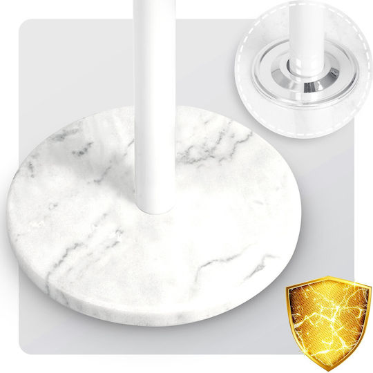 Massido Metallic White Freestanding Coat Rack Height 175cm