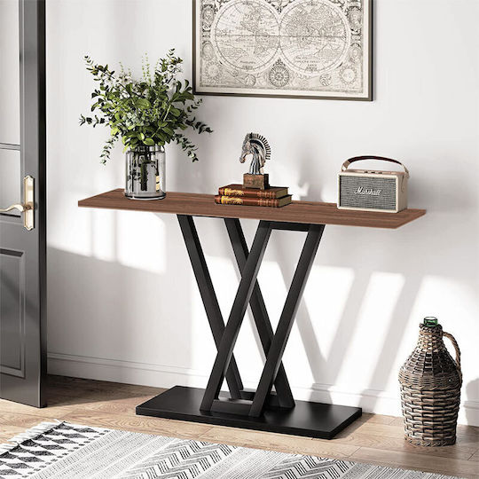 Wirmo Consolă Lemnoasă Nucă / Neagră L110xL30xÎ80cm