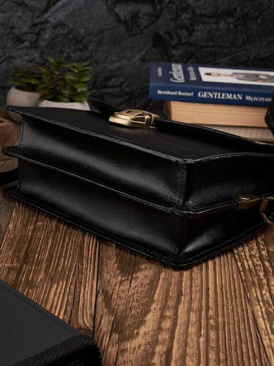 Leder Herrentasche Geldbörse Schwarz