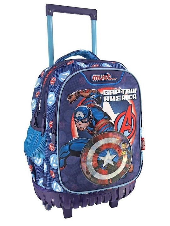 Must Team School Bag Trolley Kindergarten with Water Bottle Holder Blue 8lt 27 x 10 x 31cm
