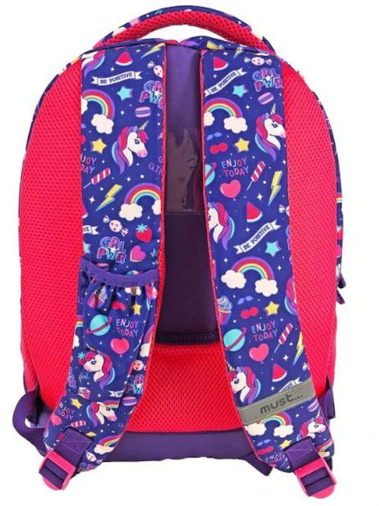 Must School Bag Backpack Junior High-High School in Purple color 25lt