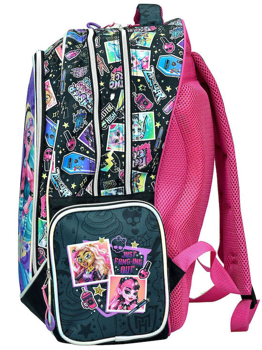 Gim Monster High School Bag Backpack Elementary, Elementary Multicolour with Water Bottle Holder