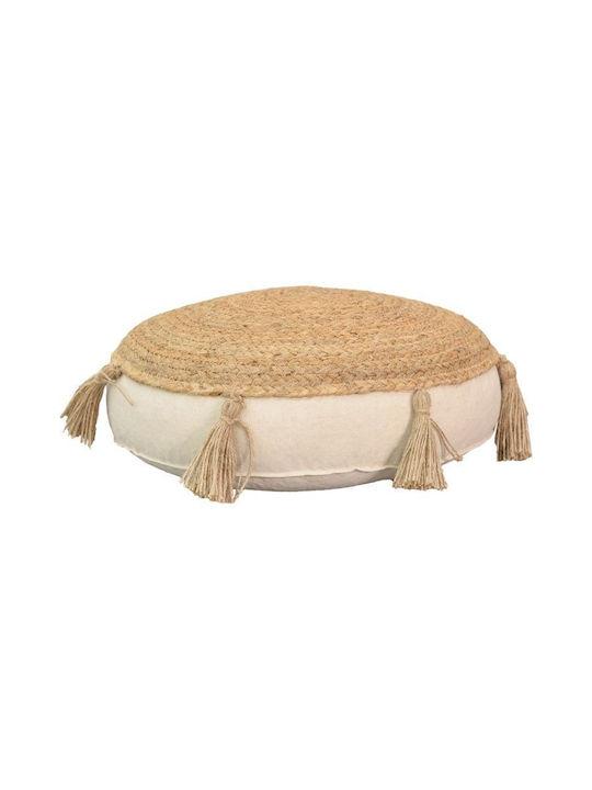 Bean Bag Stool Poof Natural-ecru 40x40x7cm