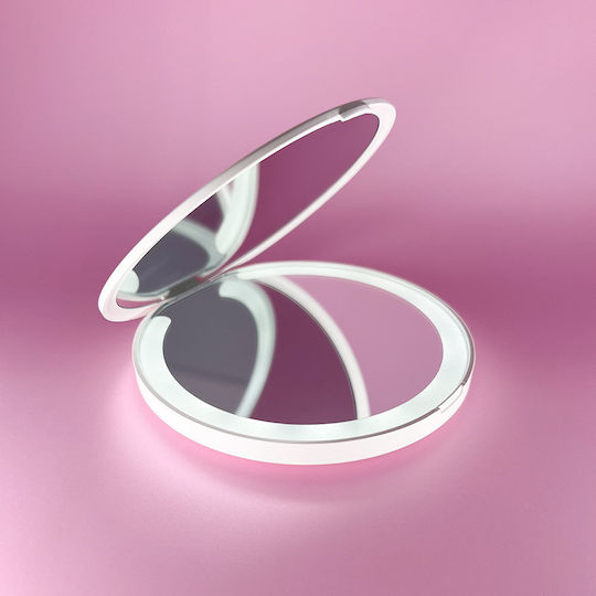 Home Use Καθρέπτης Μακιγιάζ Χειρός με Φως 1.6x1.6cm Λευκός
