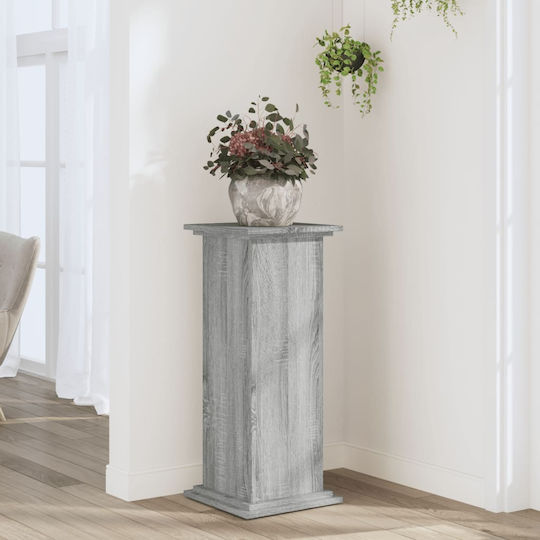 vidaXL Pflanzenständer Holz Grau 33cmx33cmx80cmcm.