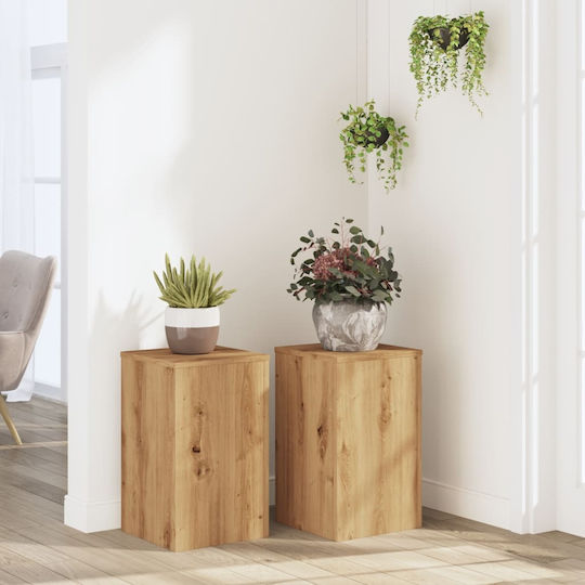 vidaXL Pflanzenständer Holz Braun 30cmx30cmx50cmcm. 2Stück