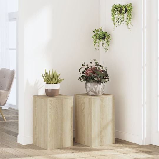 vidaXL Pflanzenständer Holz Beige 30cmx30cmx50cmcm. 2Stück