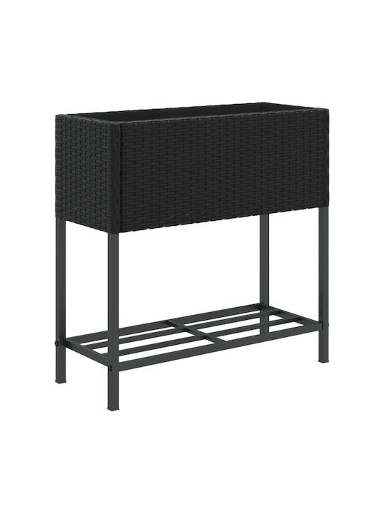 vidaXL Rafturi de grădină Set 2 Ghivece Plastice Black