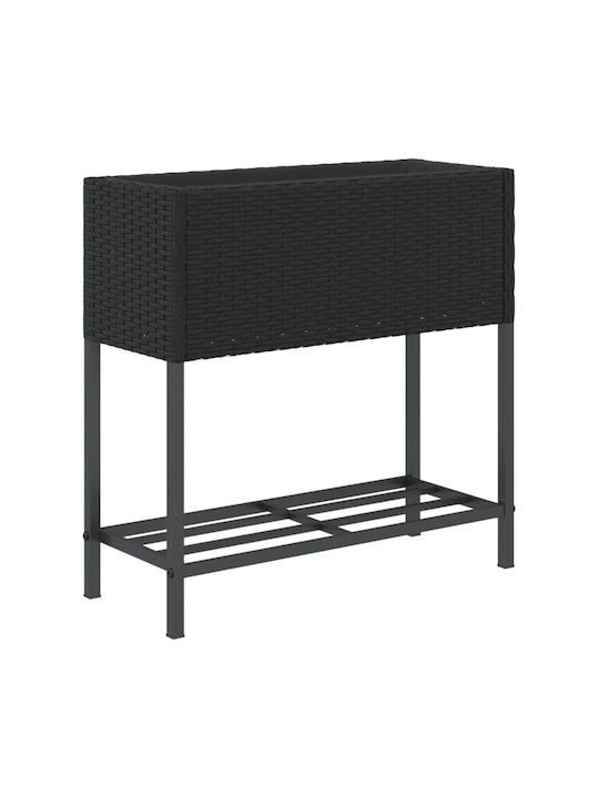 vidaXL Rafturi de grădină Set 2 Ghivece Plastice Black