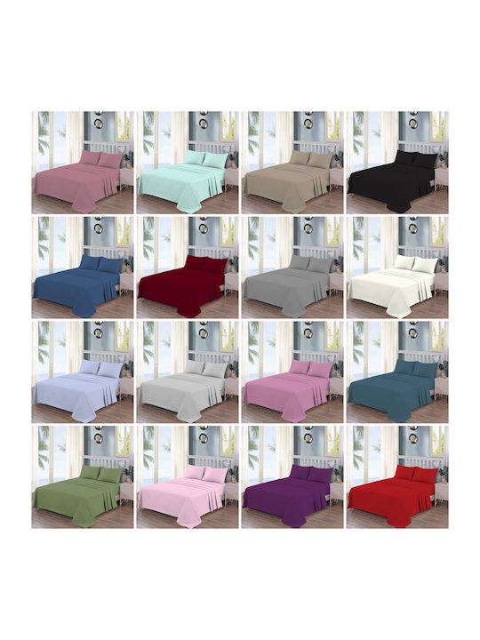 Casa Colori Sheet Sets Double with Elastic 140x200+30cm. White 4pcs
