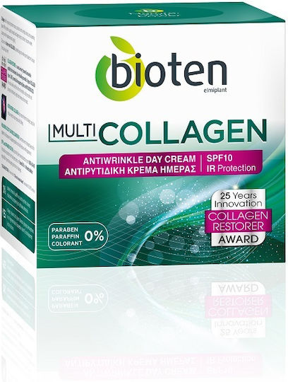 Bioten Multi-Collagen Κρέμα Προσώπου Ημέρας με SPF10 για Ενυδάτωση & Αντιγήρανση με Υαλουρονικό Οξύ & Κολλαγόνο 50ml