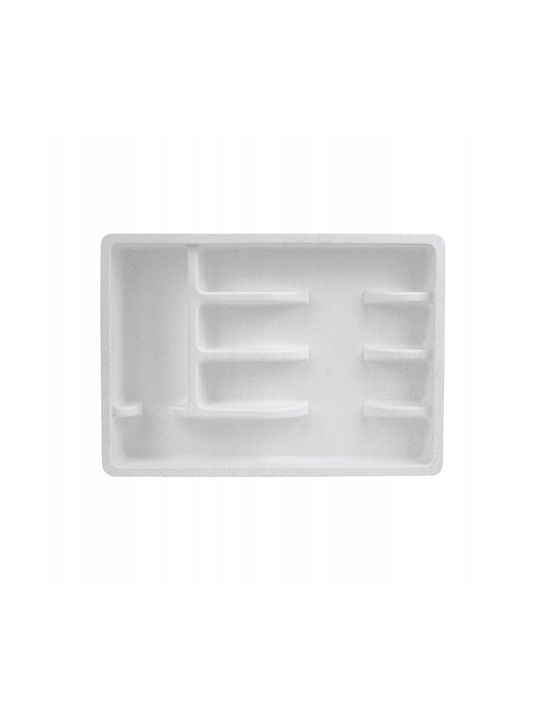 Kadax Plastic Insert Drawer Kitchen Organizer Cutlery White