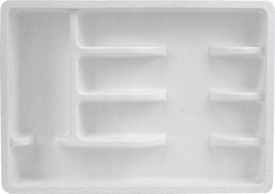 Kadax Besteckeinsatz für Schubladen Kunststoff 36x25x5,5 cm Weiß
