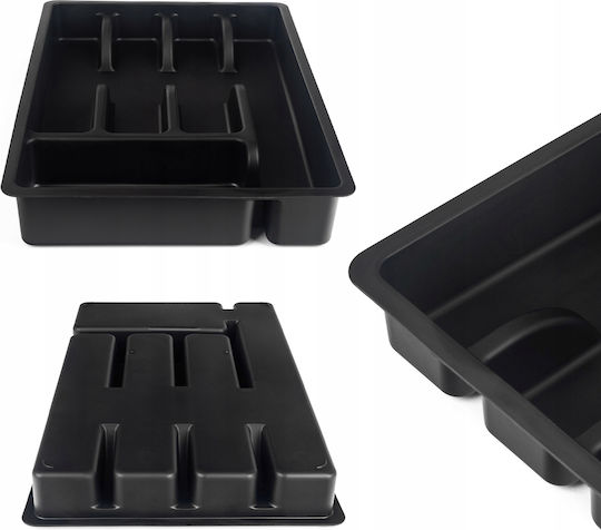 Kadax Besteckeinsatz für Schubladen Kunststoff 36x25x5,5 cm Schwarze