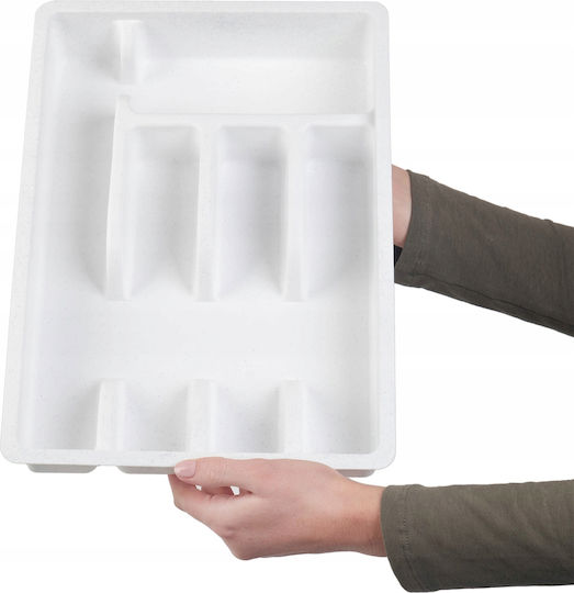 Kadax Besteckeinsatz für Schubladen Kunststoff 36x25x5,5 cm Weiß
