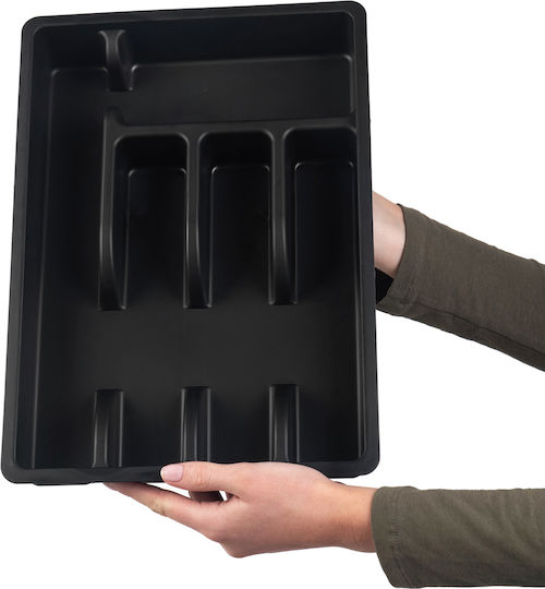Kadax Besteckeinsatz für Schubladen Kunststoff 36x25x5,5 cm Schwarze
