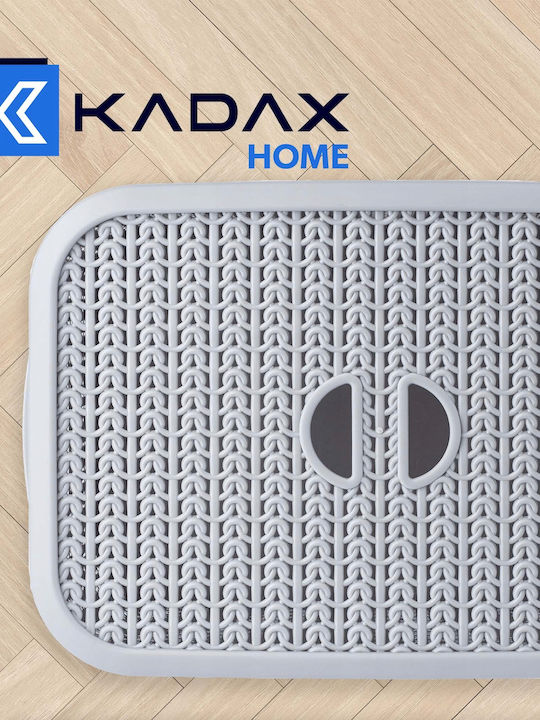 Kadax Καλάθι Αποθήκευσης Πλαστικό με Καπάκι Γκρι 6lt 2τμχ