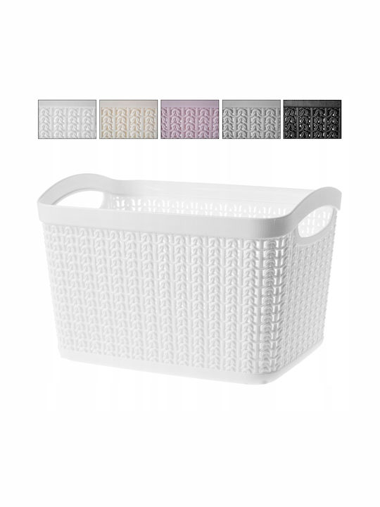 Kadax Storage Basket Plastic White 6.6lt 2pcs
