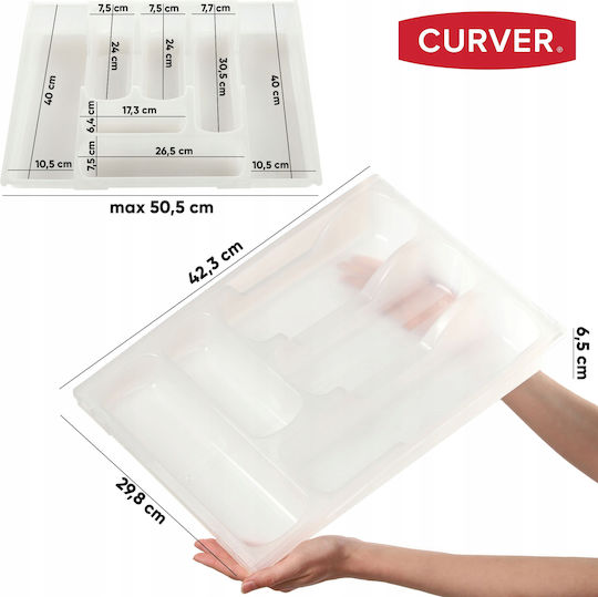 Curver Besteckeinsatz für Schubladen Aufklappbar Kunststoff 30x42x6,4 cm
