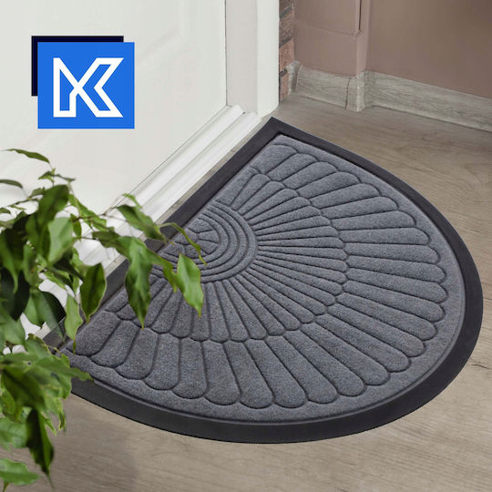 Kadax Entrance Mat Semicircular made of Rubber Beige 60x40cm