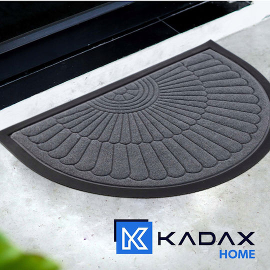 Kadax Entrance Mat Semicircular made of Rubber Beige 60x40cm