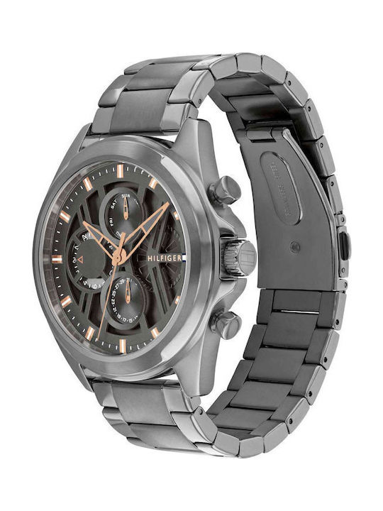 Tommy Hilfiger Jax Мъжки Часовник 48мм На Батерия с Грани Метална Гривна