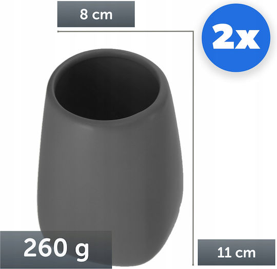 Kadax Set Accesorii Pentru Baie Ceramică Gri