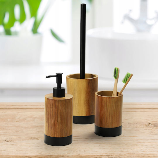 Kadax Set Accesorii Pentru Baie Din Lemn Negru