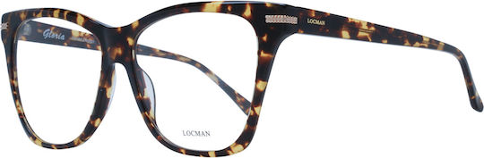Locman Italy Plastic Eyeglass Frame Butterfly Brown LOCV008 DEM