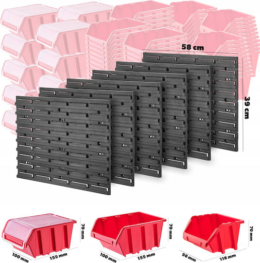 Kadax Garage Werkzeugwand 174x78cm 135 Schalen