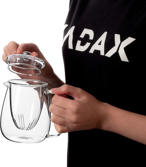 Kadax Τσαγιέρα με Φίλτρο Γυάλινη Διάφανη 600ml