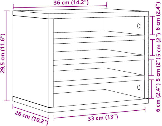 Ξύλινη Θήκη Χαρτιών σε Καφέ Χρώμα 26x29.5x36εκ. 1τμχ