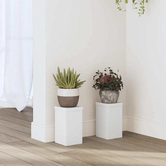 vidaXL Pflanzenständer Holz Weiße 10cmx10cmx18cmcm. 2Stück
